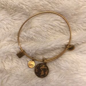 Alex and Ani gold world charm bracelet